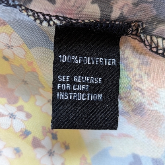 Cliché Floral Patchwork Pattern Straight Multicolor Maxi Satin Skirt Size XS - Picture 6 of 11